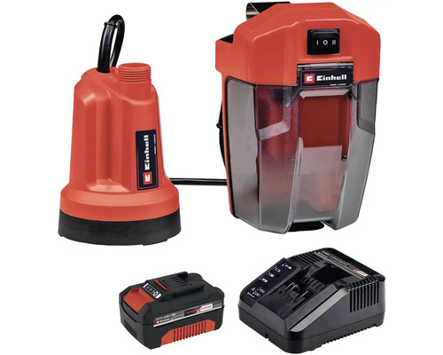 Einhell Akku-Schmutzwasserpumpe mit Akku, Ladegerät und Gerätebox