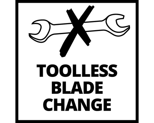 Symbol für werkzeuglosen Klingenwechsel