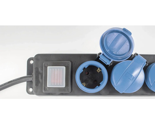 Mehrfachsteckdose mit Schalter und IP44 Schutzart