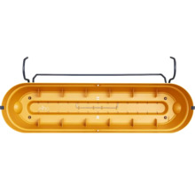 Jardinière de balcon jaune avec système d'irrigation et support