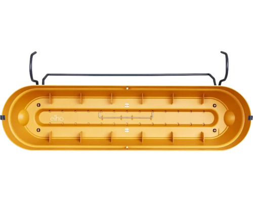 Jardinière de balcon jaune avec système d'irrigation et support