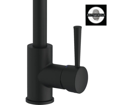 Schwarzer Wasserhahn mit Antifingerabdruck-Beschichtung