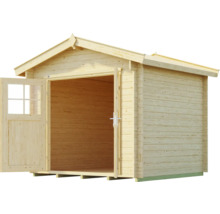 Gartenhaus weka Premium 28 Gr. 1 inkl. Fußboden, Vordach 3000 x 324 cm natur