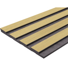 Panneau acoustique avec lamelles de bois sur support en feutre