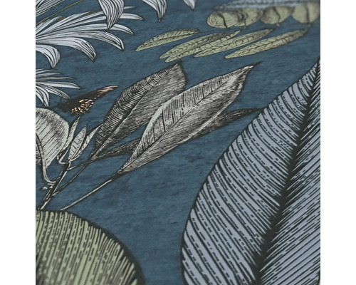 Gros plan d''un papier peint à motif avec un imprimé botanique