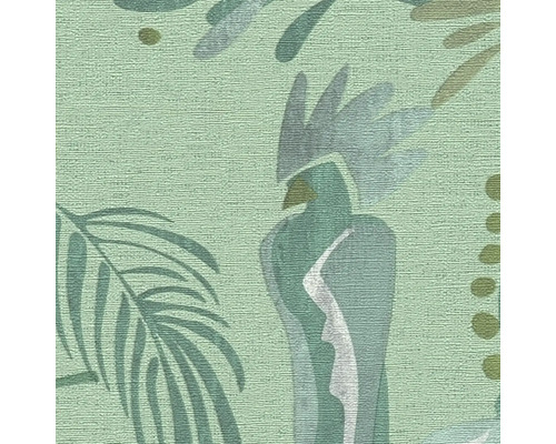 Tapete mit Papageien- und Palmenmuster