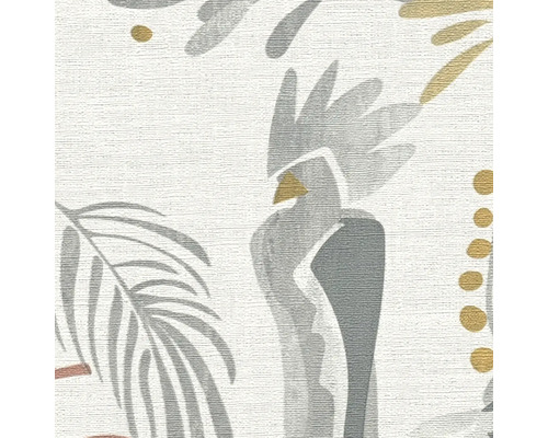Tapete mit Kakadu- und Pflanzenmuster