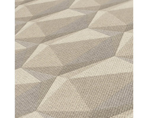 Nahaufnahme einer strukturierten, dreidimensionalen Tapete mit geometrischem Muster.