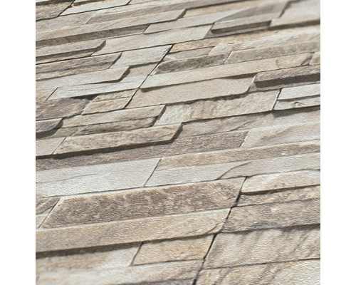 Papier peint aspect pierre avec motif horizontal