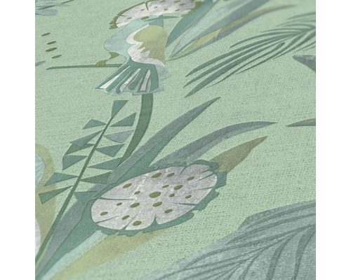 Detailansicht einer Tapete mit Pflanzenmuster