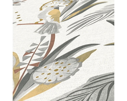 Detailaufnahme einer Tapete mit Pflanzenmuster