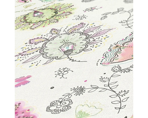 Nahaufnahme einer Tapete mit floralem Muster