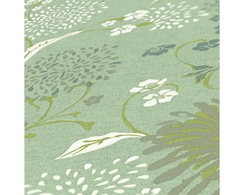 Detailaufnahme einer Tapete mit Blumenmuster