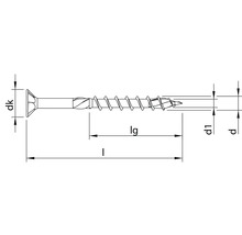 HECO-TOPIX-plus Holzschraube Senkkopf mit Frästaschen TX Teilgewinde 5x100 mm blau verzinkt Großpack 1000 Stück