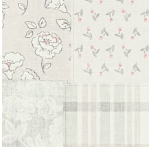 Tapete mit Blumen- und Streifenmuster