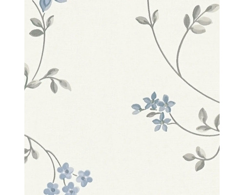 Tapete mit floralem Muster aus Blüten und Blättern