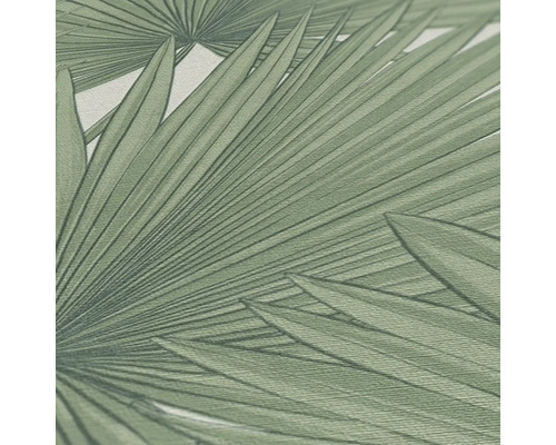 Nahaufnahme einer Tapete mit Palmenblattmuster