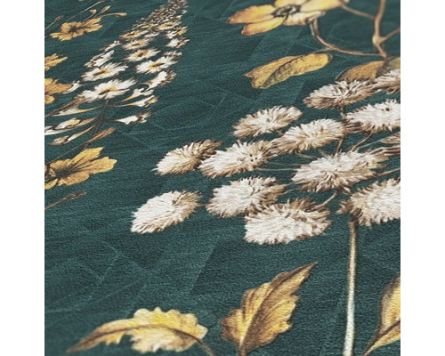 Papier peint à motif floral sur fond sombre