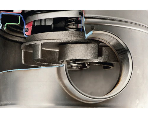 Detailansicht einer Tauchpumpe im Querschnitt