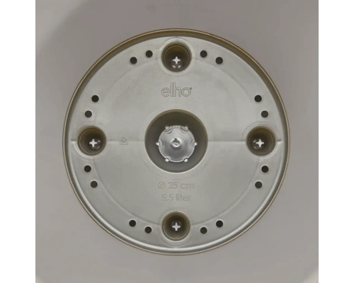 Logo Elho sur une soucoupe d'un diamètre de 25 cm et d'un volume de 5,5 litres