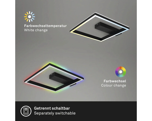 Quadratische LED Deckenleuchte mit Farbwechsel- und Temperaturfunktion