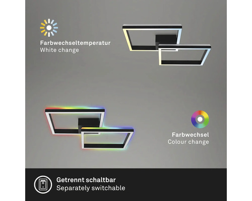 LED Deckenleuchte mit Farbwechseltemperatur, Farbwechsel und getrennter Schaltung