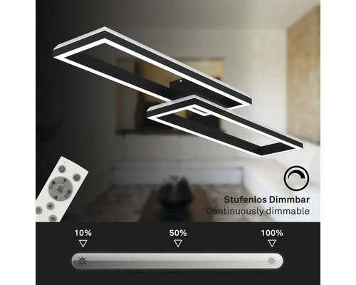 Deckenleuchte mit rechteckigem Design und stufenloser Dimmfunktion