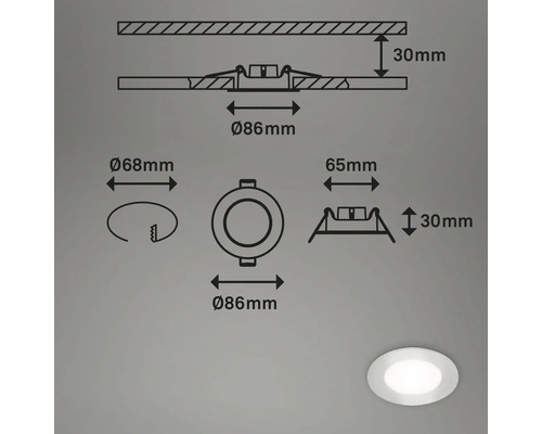 Schéma technique d''un plafonnier avec dimensions