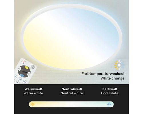 Runde LED Deckenleuchte mit Fernbedienung zur Farbtemperatursteuerung