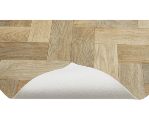 Vinylboden mit Holzoptik und Filzunterlage