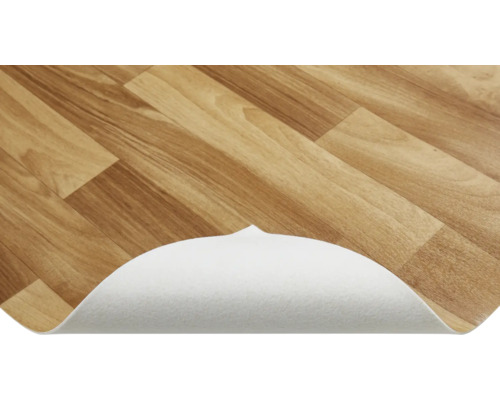 Sol vinyle aspect bois avec envers blanc