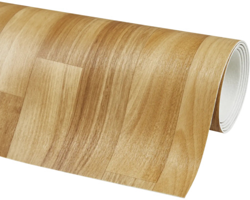 Sol vinyle en rouleau aspect bois.
