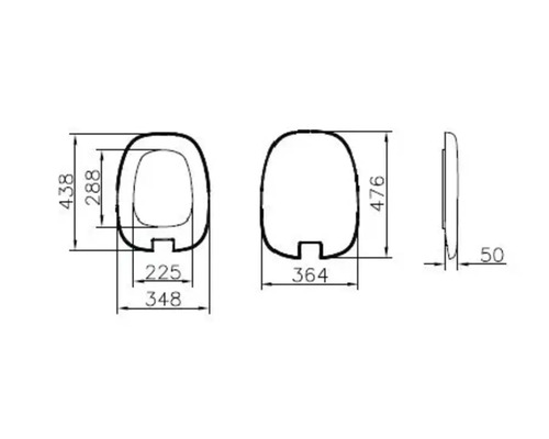 Schéma technique de WC avec dimensions.