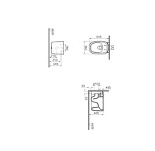 WC suspendu VitrA Plural Flush 2.0 cuvette à fond creux sans bride de rinçage taupe mat avec revêtement antibactérien VitrA Hygiene + VitrA Clean sans abattant WC 7830B420-0075