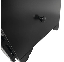 Vue détaillée d''une armoire à outils noire avec tiroir et poignée