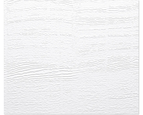 Nahaufnahme einer weißen Holzfassade mit horizontaler Maserung