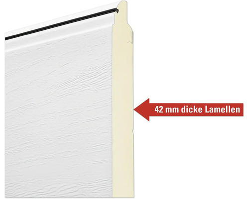 Schnittansicht einer 42 Millimeter dicken Lamelle