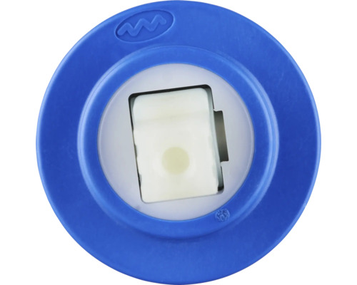 Blauer Wasserfiltereinsatz mit weißem Innenleben