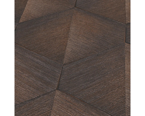 Nahaufnahme einer strukturierten Wandtapete mit geometrischen Formen.