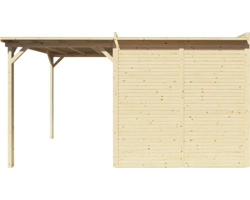 Abri de voiture en bois avec remise