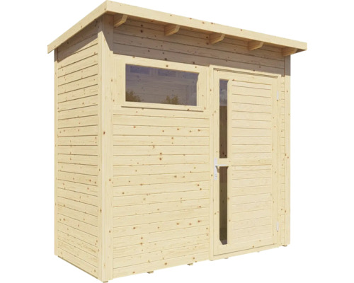 Holzgartenhaus mit Fenster und Tür