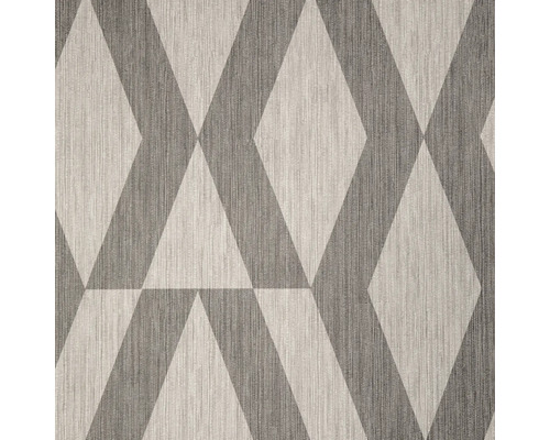 Papier peint intissé 27288-HOR Senegal gris marron Papier peint textile avec motif géométrique en losanges