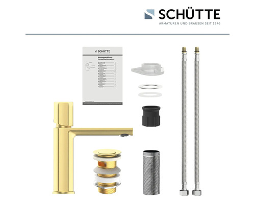 Robinet de lavabo Schütte avec accessoires de montage et mode d’emploi