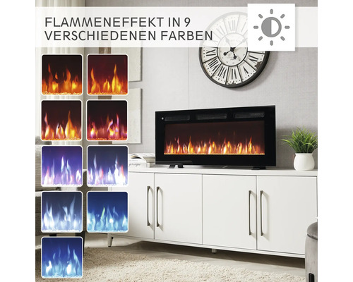 Dekorativer Elektrokamin mit neun verschiedenen Farbeinstellungen