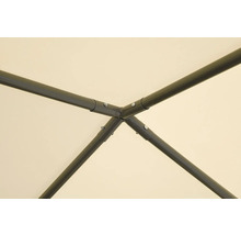 Detailaufnahme der Metallstreben eines Pavillons