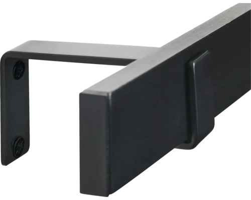 Barre de penderie rectangulaire noire avec support mural