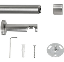 Kit de tringle à rideaux avec tringle, support, embout et matériel de fixation