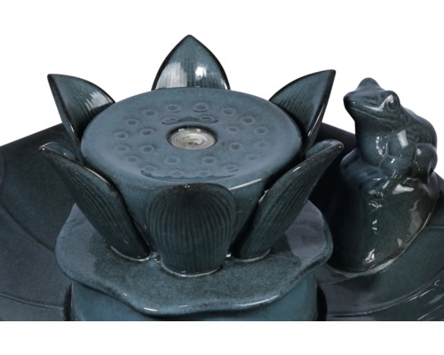 Fontaine d''intérieur décorative en forme de fleur de lotus avec figurine de grenouille