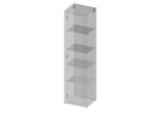 Armoire étroite en verre avec quatre étagères pour salle de bain