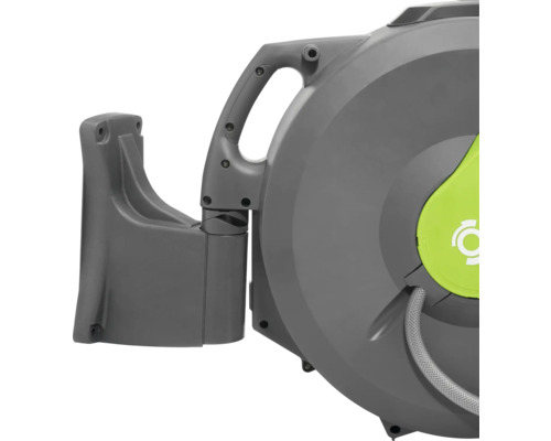 Enrouleur de tuyau gris avec support mural